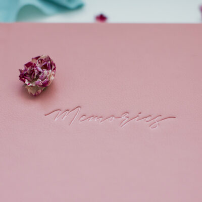 Pink leather book or album for photos