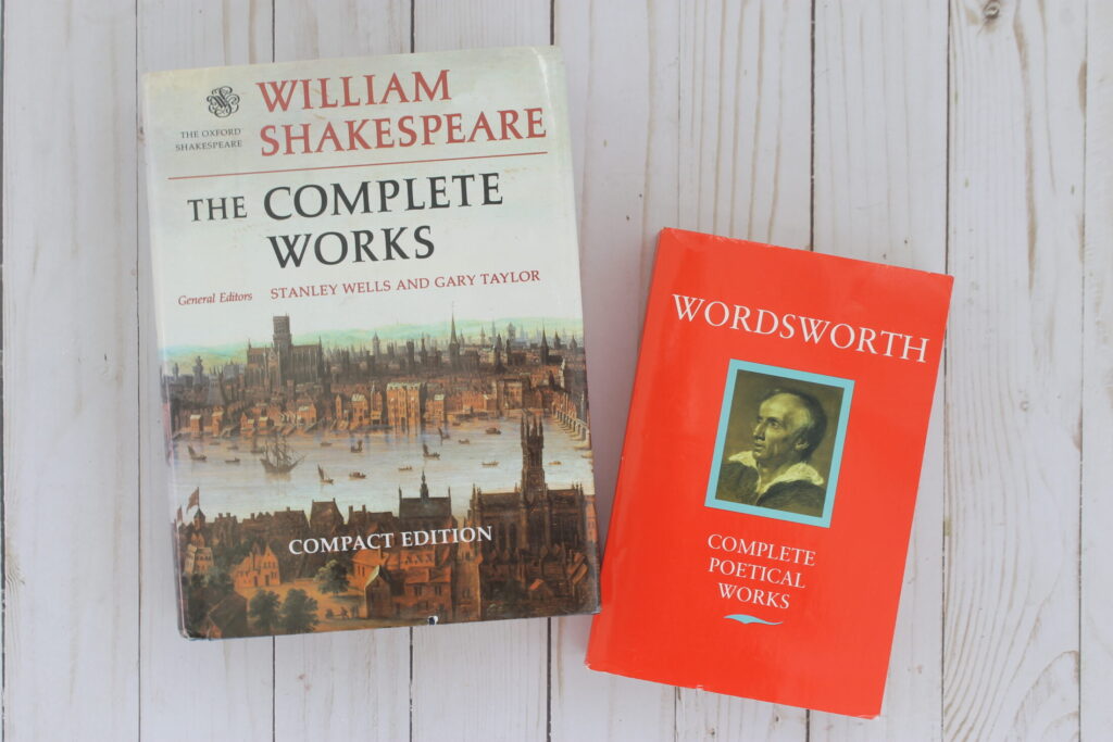 William Shakespear book and Wordsworth book used copy from thriftbooks